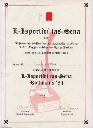 GUSTAV RICCI - SPORTSMAN OF THE YEAR